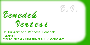 benedek vertesi business card